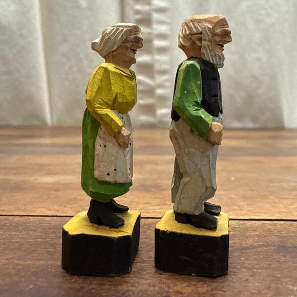 Hand Carved & Painted Wooden MINIATURE Figurines Flat Plane Folk Art Trinkets - Picture 5 of 7